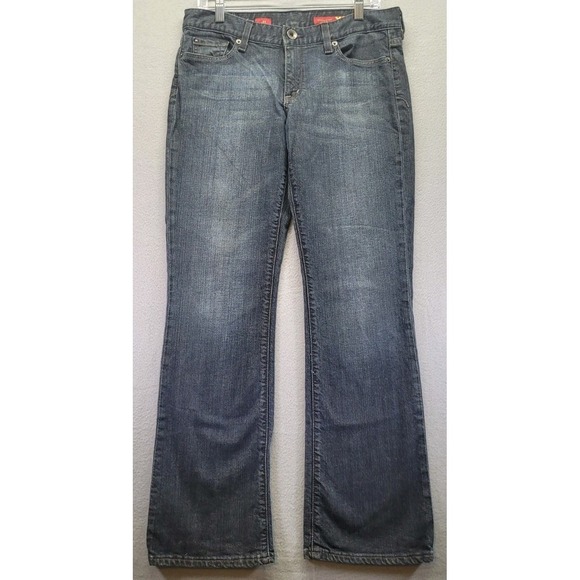 X2 Denim - X2 Women’s Boot Cut Jeans in Medium Blue with Dark Stitching